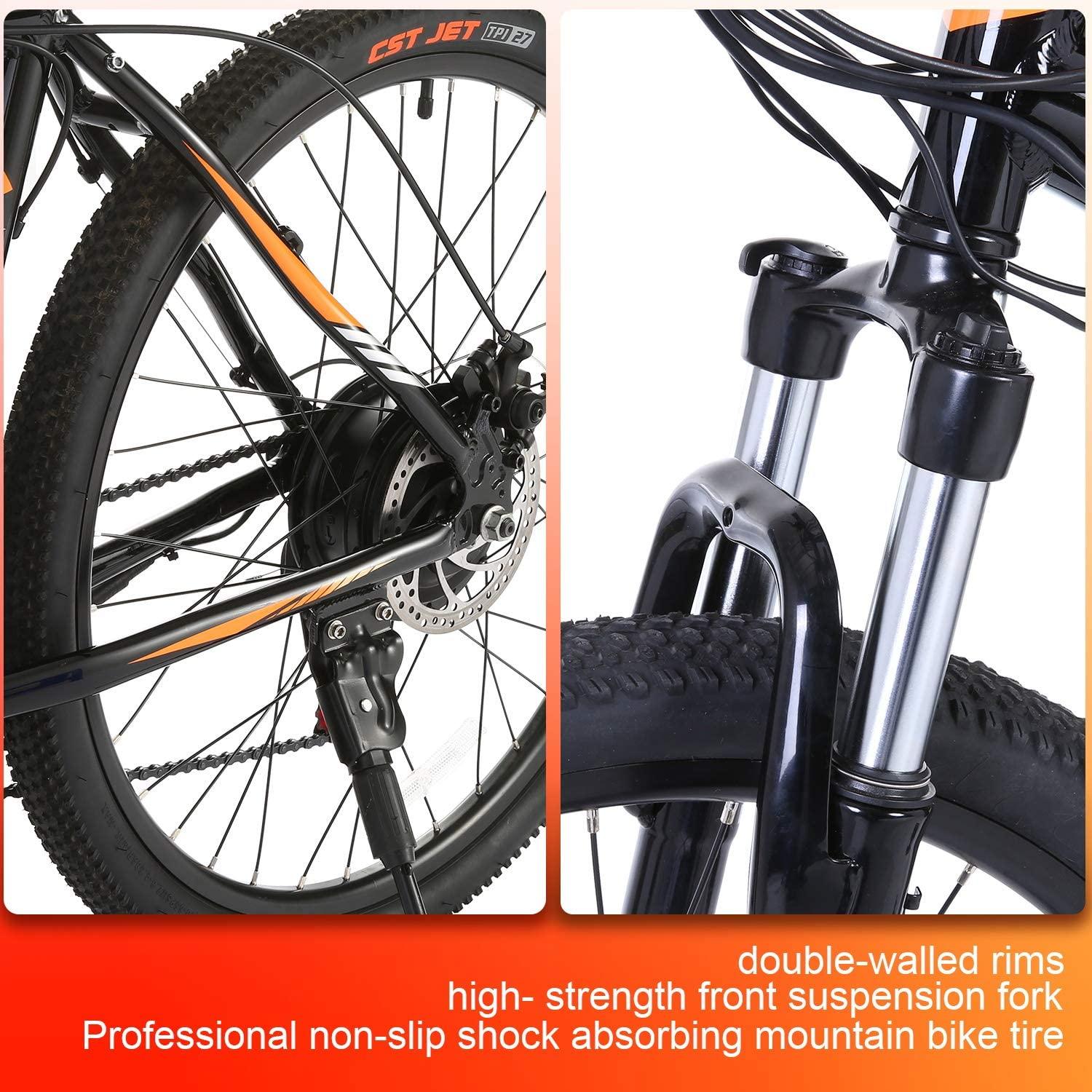 ANCHEER Electric Bike Electric Mountain Bike 350W Ebike 26” Electric Bicycle, 20MPH Adults Ebike with Removable 7.8/10.4Ah Battery, Professional 21 Speed Gears