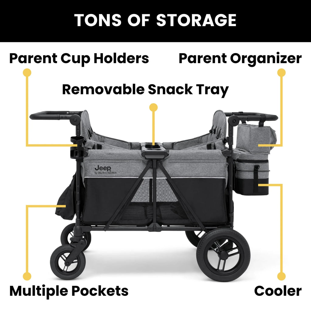 Delta Children's Jeep Wrangler Deluxe 4-Seater Stroller Wagon