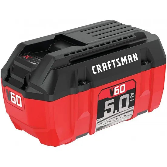 CRAFTSMAN V60 5.0Ah Lithium Ion Battery with LED Indicator, No Memory Effect, 4-Year Warranty
