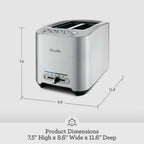 Breville Die-Cast Smart Toaster, 2-Slice, Brushed Stainless Steel