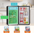 Sweetcrispy 3.2 Cu.Ft Mini Fridge with Freezer Small Refrigerator Single Door Adjustable Thermostat Energy-efficient Low Noise, Compact Fridge for Bedroom, Office, Dorm (Black)