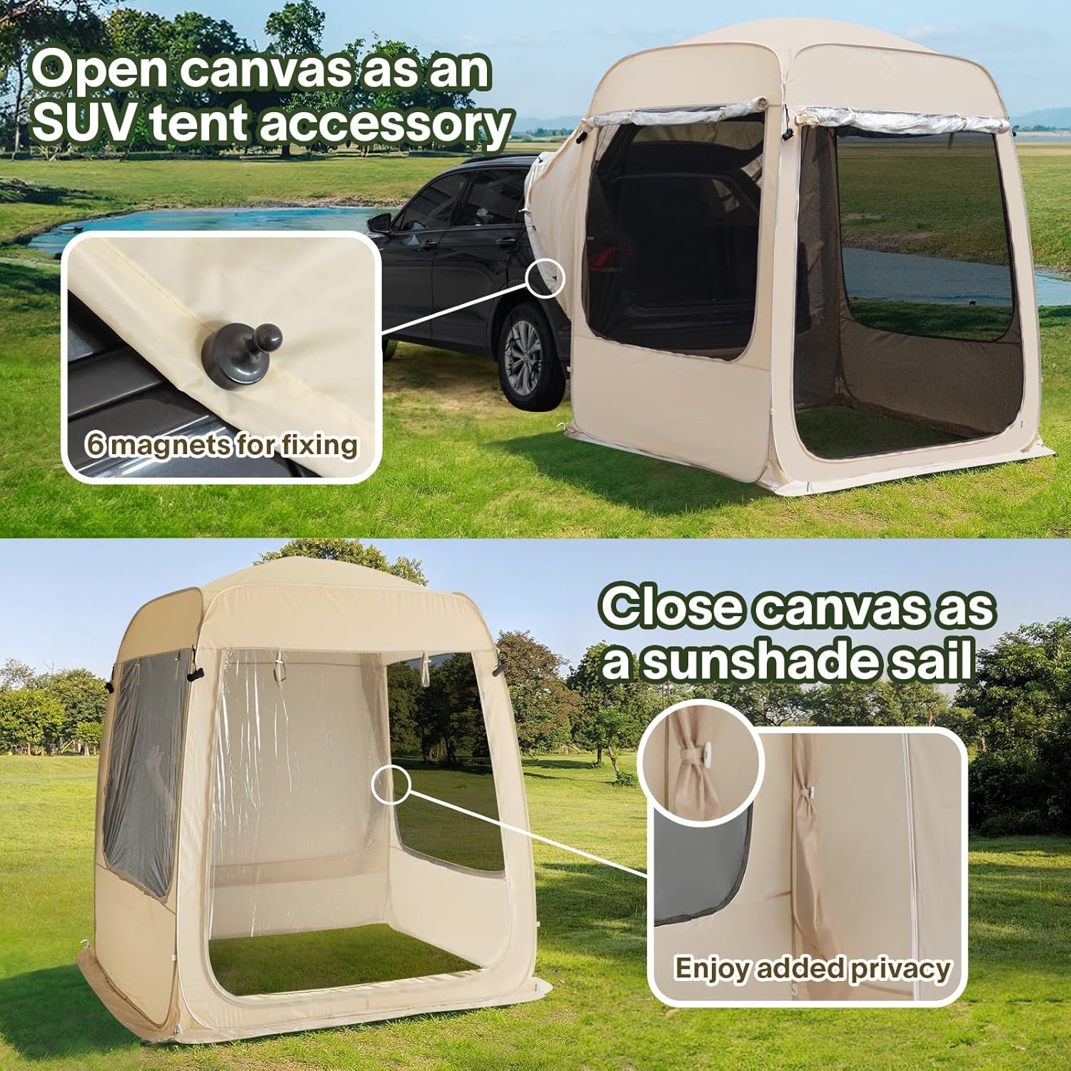 Alvantor Screen House Gazebo, 6-10-15 Person Pop Up Igloo Screened Canopy Tent with Mosquito Netting Sides, Instant UV Resistant Sun Shelter for Garden, Patio, Backyard