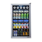 NewAir AB-1200 Mini Fridge, 126-Can Capacity, Reversible Glass Door, Adjustable Shelves, Stainless Steel Frame
