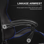 GTPLAYER Gaming Chair, Computer Chair with Footrest and Lumbar Support, Height Adjustable Game Chair with 360  -Swivel Seat and Headrest and for Office or Gaming (White)