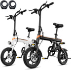 EB3 Electric Bike Adults 21mph, 500W Peak Motor, 270Wh Battery, Rear Suspension, 3 Levels Assist, 14" Folding Ebike for Adults and Teens, Complies to UL2849