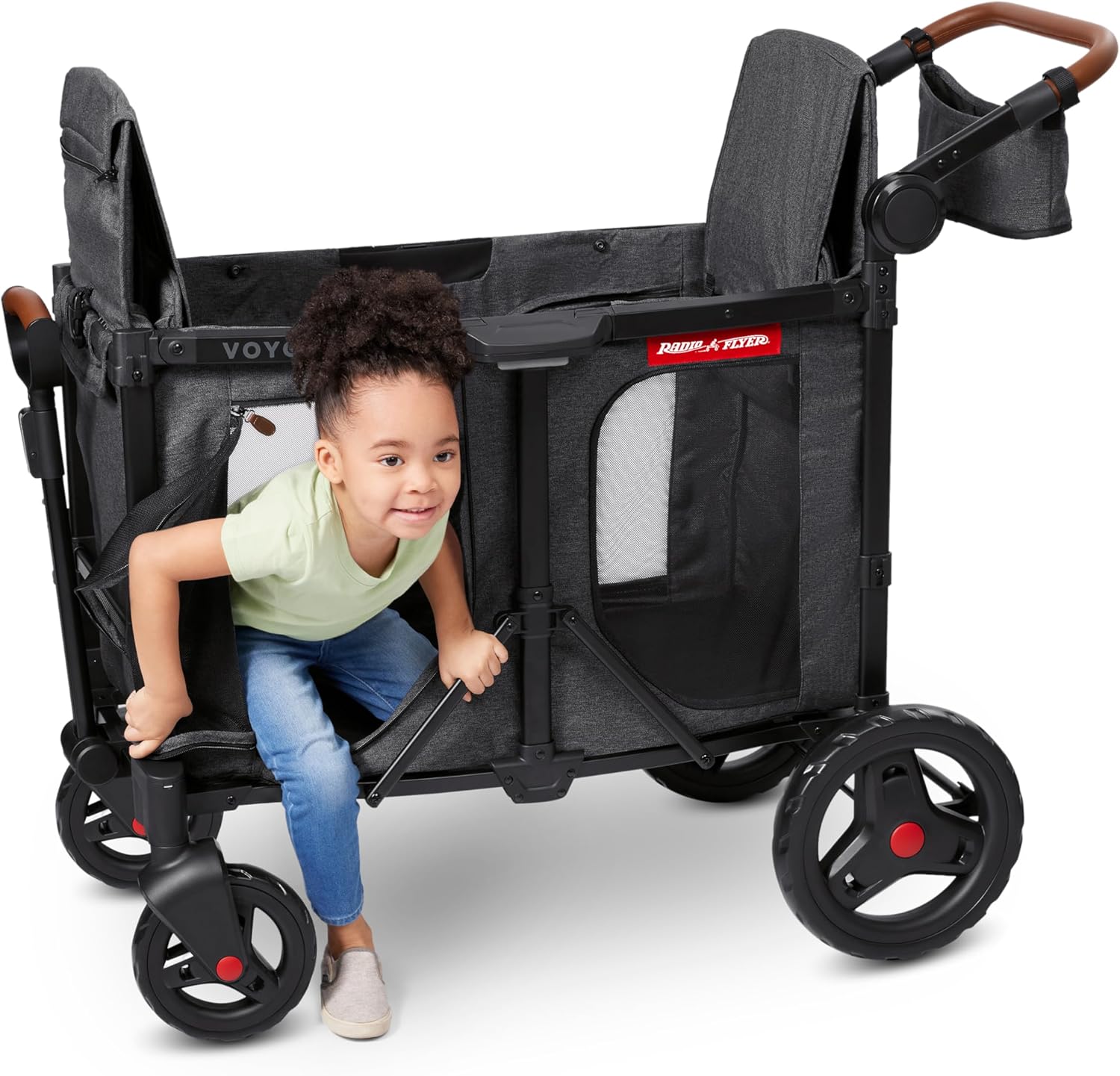 Stroller Wagon, 4 Seater Wagon Stroller for Kids with Low Sides, Baby Stroller Wagon, Quad Stroller