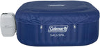 4 to 6 Person Inflatable Hot Tub Square Portable Outdoor Spa with 114 Soothing AirJets and Insulated Cover, Gray-Coleman