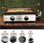 Blackstone 1666 22” Tabletop Griddle with Stainless Steel Faceplate, Powder Coated Steel, Black