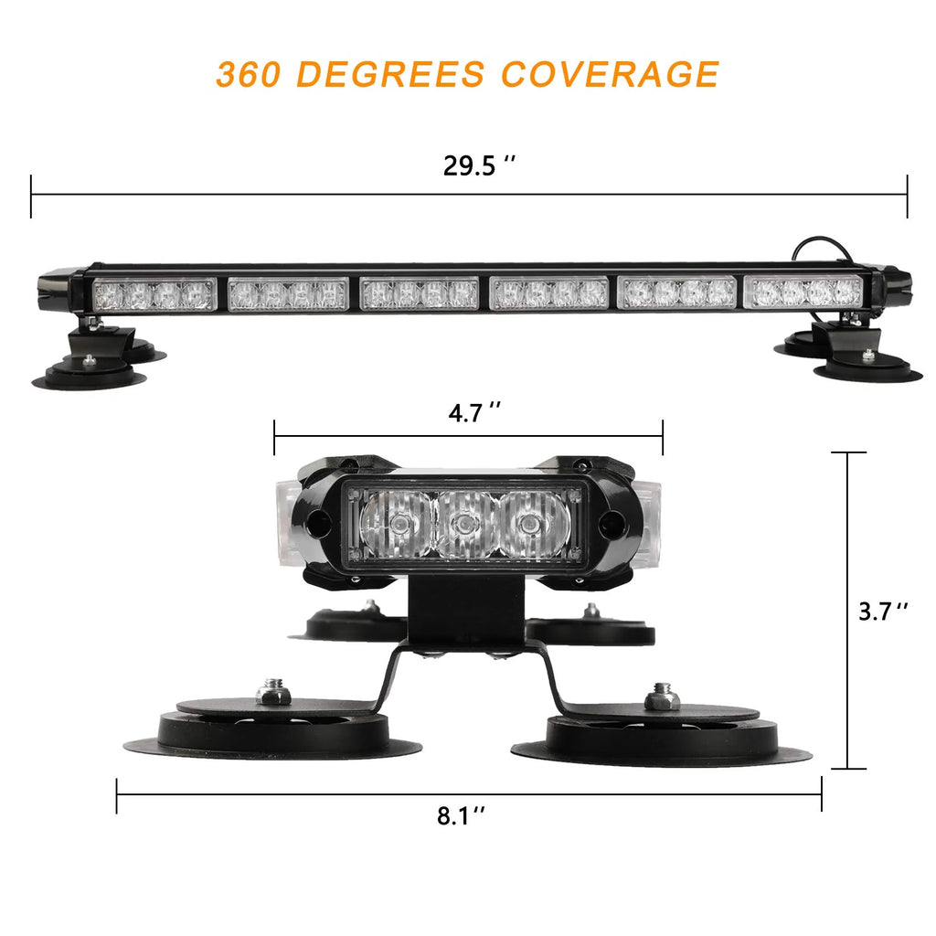 ASPL 29.5" 54 LED Strobe Light Bar with Magnetic Base