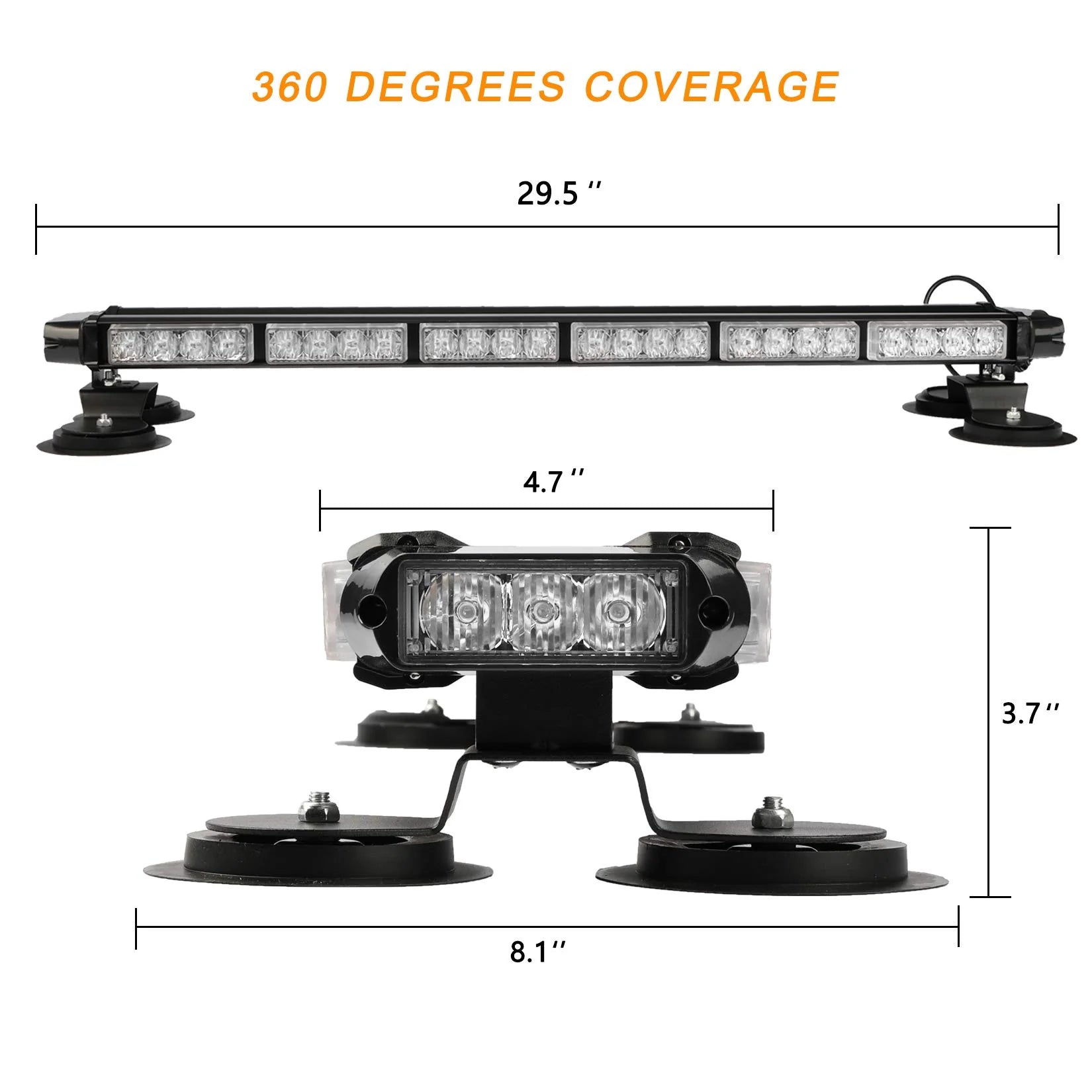 ASPL 29.5" 54 LED Strobe Light Bar with Magnetic Base