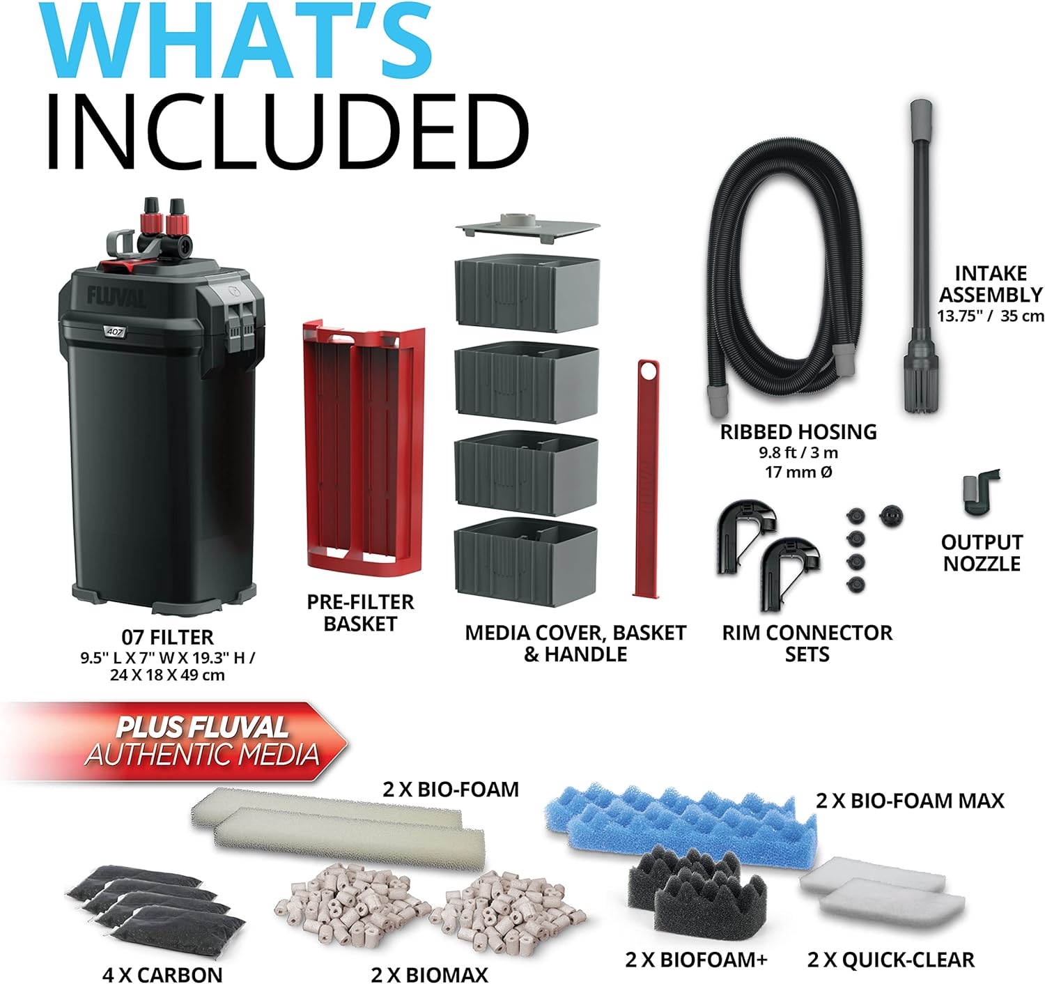 407 Perfomance Canister Filter – for Aquariums Up to 100 Gallons – Aquarium Canister Filter