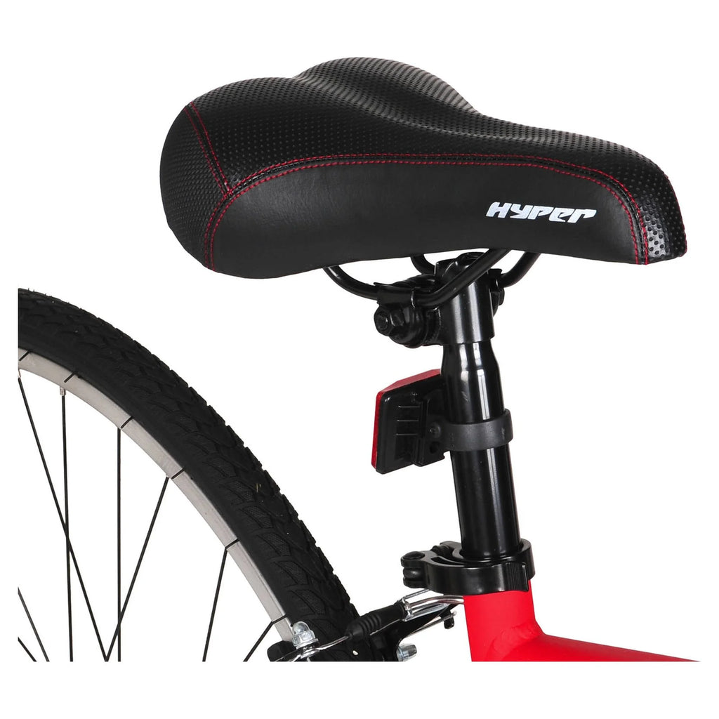 Hyper Men’s Spin Fit 700C Hybrid Bike, 21-Speed, Black/Red, Aluminum Frame