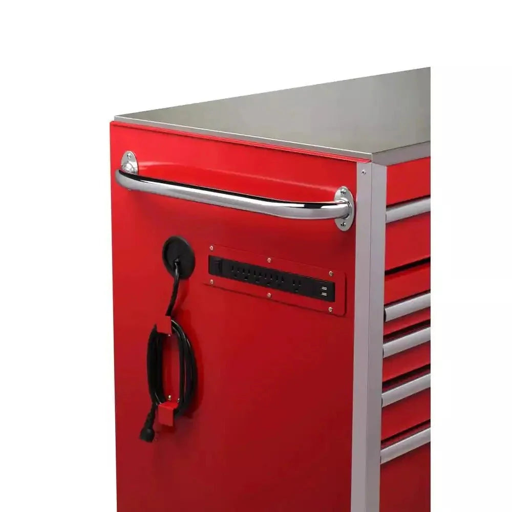 Heavy-Duty 72 in. W x 24 in. D 15-Drawer Tool Chest  Stainless Steel Top and Dual Locks Mobile Workbench