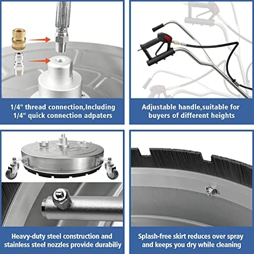 Janz Pressure Washer Surface Cleaner with 4 Wheels