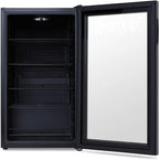 Beverage Refrigerator Cooler | 126 Cans Free Standing with Right Hinge Glass Door | Mini Fridge Beverage Organizer Perfect For Beer, Wine, Soda, And Cooler Drinks