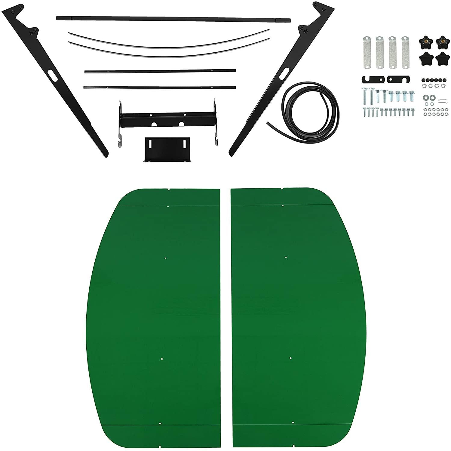 HECASA Green Tractor Canopy for ROPS Tractors, 48′′x52′′, Fits 2′′x2′′ or 2′′x3′′ ROPS, Easy Bolt-On Installation