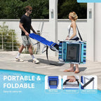 3-in-1 Outdoor Sun Tanning Lounge Chair with Face Hole �� 5-Position Recliner, Folding Side Table & Removable Pillow, 330lbs Capacity, Blue
