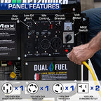 DuroMax XP12000EH Dual Fuel Generator – 12,000W Gas/Propane, 457cc 4-Stroke Engine, EPA/CARB Compliant