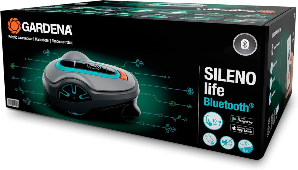 Gardena Robotmaaier SILENO minimo 500 m: intelligente grasmaaier met optimale connectiviteit, programmeerbaar met Gardena Bluetooth-app, DE-versie (15202-20)