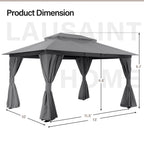 LAUSAINT HOME Outdoor Patio Gazebo 10'x13' with Expansion Bolts