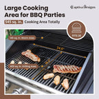 Burner Propane Gas BBQ Grill with Side Burner & Porcelain-Enameled Cast Iron Grates, 42,000 BTU Output Stainless Steel Grill for Outdoor Cooking Kitchen and Patio Backyard Barbecue-Captiva