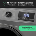 Bomann Wasmachine 7kg | maximaal 1400 tpm | 10 jaar motorgarantie | Effici?nte, stille en duurzame invertermotor | 15 programma's | Eindtijd Netnummer | LED-scherm | Wasmachine | WA 7175 wit