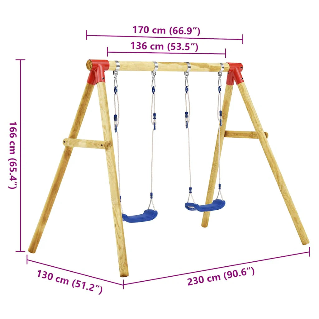 Kids Wooden Swing Set