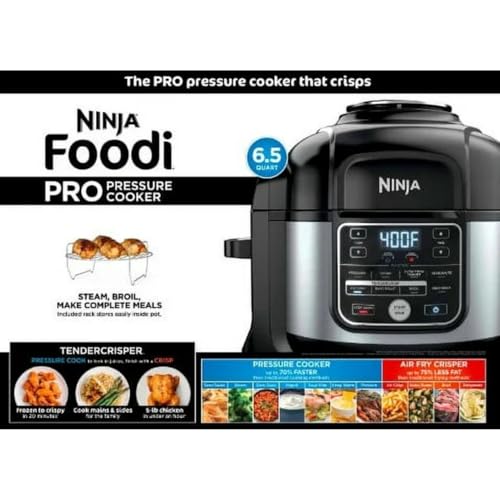 Ninja庐 Foodi庐 10 in 1 6.5 Quart Pro Pressure Cooker Air Fryer Multicooker, Stainless, OS300: Home & Kitchen