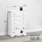 Prepac Sonoma Superior 5-Drawer Chest for Bedroom