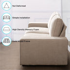 INGALIK 88.58" Modern Loveseat Sofa for Living Room, 3 Seater, Beige