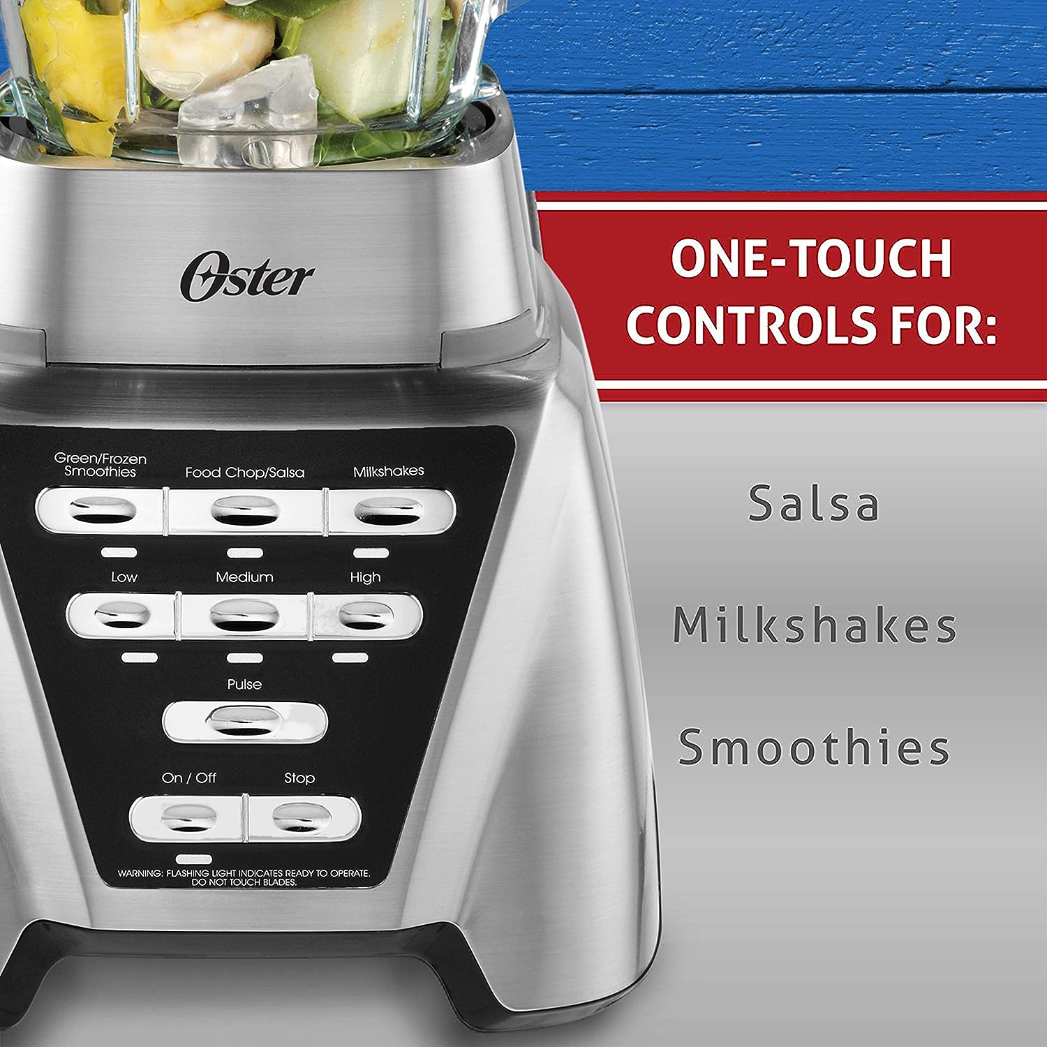 Oster Pro 1200 Blender with 6-Cup Glass Jar & 24-Ounce Smoothie Cup, Brushed Nickel, 1200W