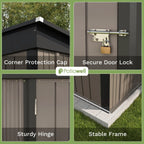Patiowell 5x3 FT Outdoor Storage Shed for Backyard Garden Patio Lawn