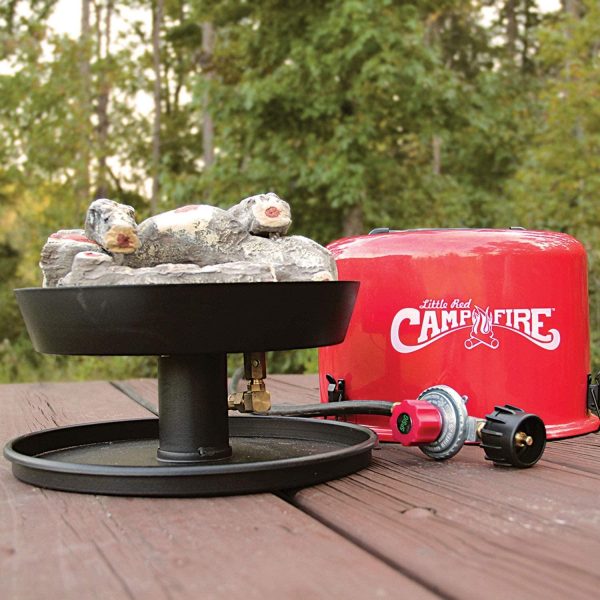 Camco Little Red Campfire Portable Propane Fire Pit with 11.25′′ Tray, 65,000 BTU, for Camping & Patios