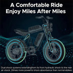 AKEZ Electric Bike for Adults - 1000W 28mph Moped Ebike with 48V 13A Removable Battery, Up to 94 Miles All Terrain Off Road E-Bike with 20*4.0" Fat Tire,Full Suspension,7-Speed UL Certified