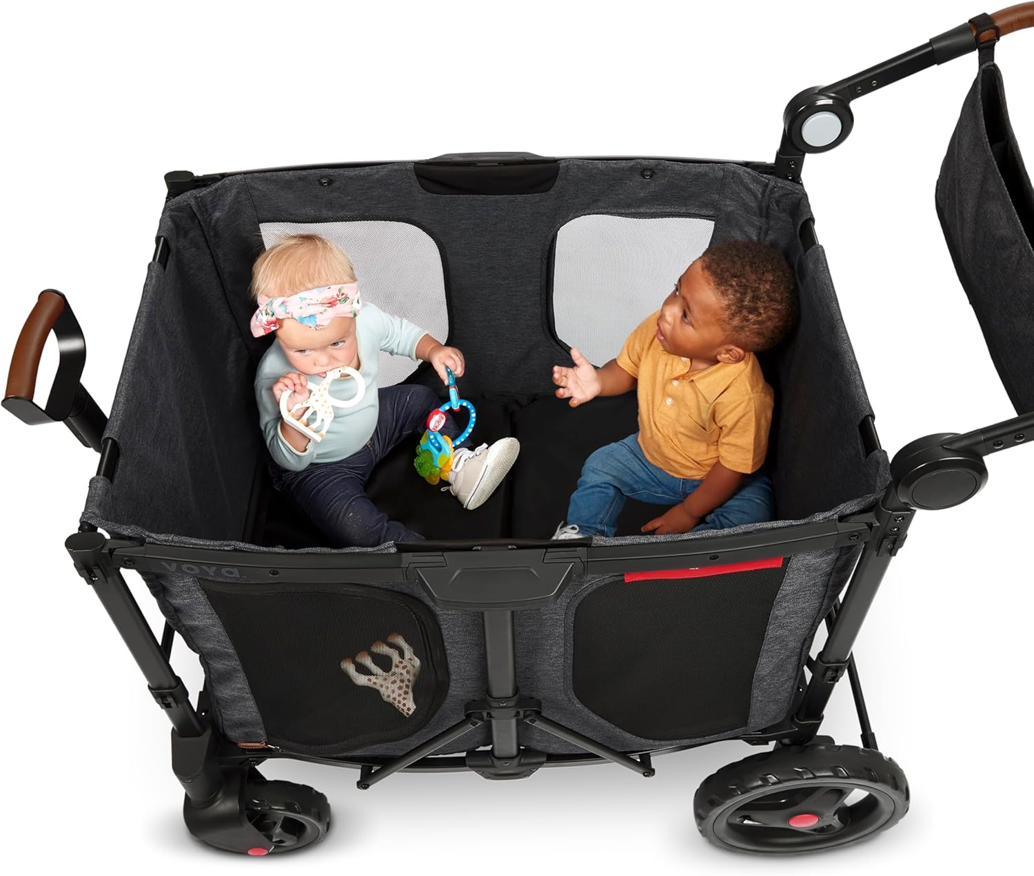 Stroller Wagon, 4 Seater Wagon Stroller for Kids with Low Sides, Baby Stroller Wagon, Quad Stroller