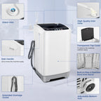 20Lbs Portable Washing Machine Nictemaw Portable Washer, 2.8 Cu.ft Washer and Dryer Combo with Drain Pump, 10 Programs 8 Water Level Compact Laundry Washer for Home, Apartment, RV, Dorms