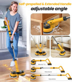 6000mAh Battery Electric Mop M1, 800RPM Cordless Electric Power Scrubber & Mops for Floor Cleaning, Best Automatic Spin Mops with Smart Display,Rotating Mop with LED Light & Water Spray-qimedo