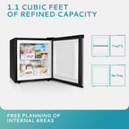 Upright freezer, 3.0 Cubic Feet, Single Door Compact Mini Freezer with Reversible Stainless Steel Door, Small freezer for Home/Dorms/Apartment/Office (Silver)