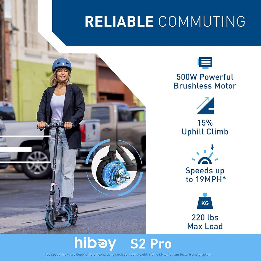 Electric Scooter, 500W Motor, 10′′ Solid Tires, 25 Miles Range, 19 Mph Folding Commuter Electric Scooter for Adults (Optional Seat)