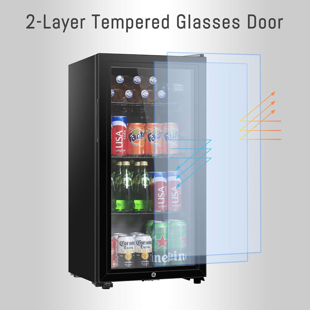 HAILANG Beverage Refrigerator With 105 Can, Freestanding Beverage Cooler