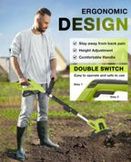 Saker 22V Cordless Electric Garden Tiller Cultivator, Lightweight Rototiller for Gardening, 9-Inch Tilling Width, 6.3-Inch Depth for Soil Preparation, Weeding, and Gardening 2 Batteries SK-TC18B