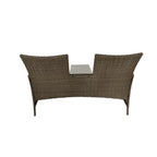 Rattan Love Seat Bench with Cushions