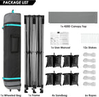 COBIZI 10x20 Heavy Duty Pop up Canopy Tent with 6 sidewalls Easy Up Commercial Outdoor Canopy Wedding Party Tents for Parties All Season Wind & Waterproof Gazebo with Roller Bag,Black(Frame Thickened)