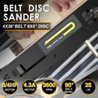 Woodskil 4.3A Belt Sander, 4 x 36 in. Belt & 6 in. Disc Sander