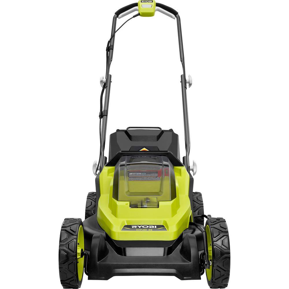 RYOBI ONE+ 18V 13 in. Cordless Battery Walk Behind Push Lawn Mower wit
