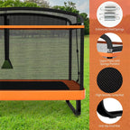 6FT Kids Trampoline with Swing, Safety Enclosure, ASTM Approved Rectangle Recreational Trampoline for 3-8 Years Indoor/Outdoor, Max Load 220lbs