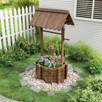 UDPATIO Wishing Wells for Yard, Large Wooden Wishing Well Planter for Outdoors
