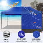 COBIZI 10x20 Heavy Duty Pop up Canopy Tent with 6 sidewalls Easy Up Commercial Outdoor Canopy Wedding Party Tents for Parties All Season Wind & Waterproof Gazebo with Roller Bag,Black(Frame Thickened)