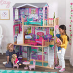 KidKraft 18-inch Wooden Dollhouse Manor, over 5?Tall with 12 Pieces, Assembly Required