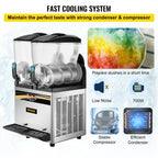 VEVOR Margarita Machine 15Lx2 Tank Commercial Slushy Machine Slushie Machine 1000W Commercial Margarita Maker Smoothie Frozen Drink Maker for